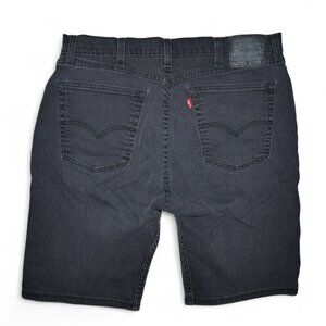 Levi's 505 Men’s Size 38 Jean Shorts Stretch Denim Jorts Solid Faded Black GUC